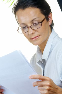Office belgeleri iş işkadını portresi