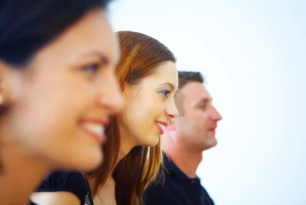 Portrait of young pretty woman in business environment — Stock Photo, Image