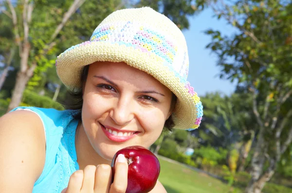 Portrait of happy young woman having good time — Stock Photo, Image