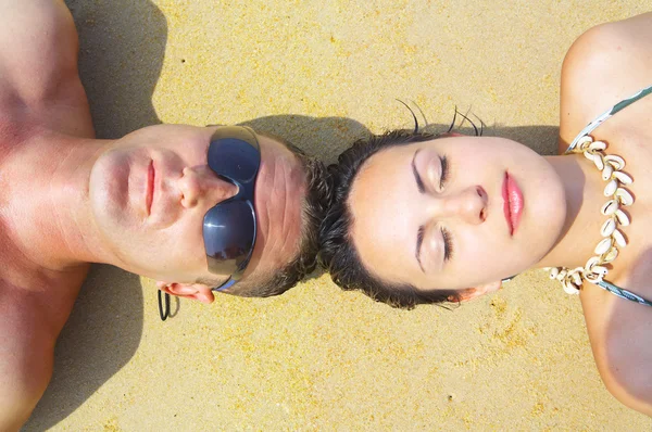 A portrait of attractive couple having fun on the beach Stock Photo