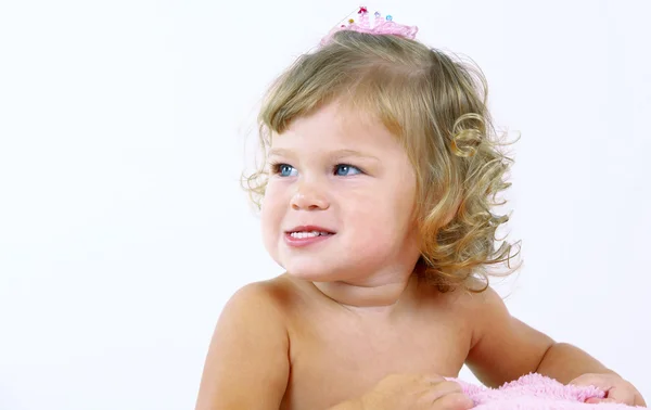 Portrait clé haut de jeune bébé aux yeux bleus — Photo