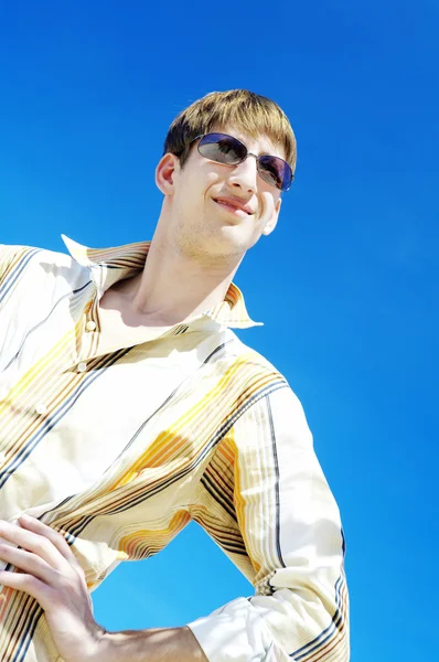 Portrait of young gorgeous male in outdoor environment — Stock Photo, Image