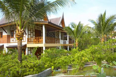 Görünümü hoş Tay tarzı modern Villa tropik ortamında