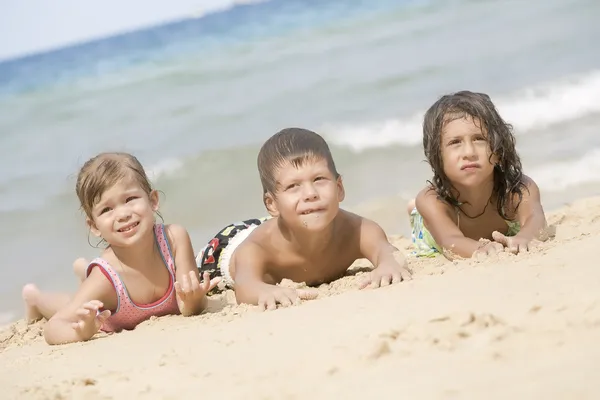 夏の環境で良い時間を過ごしての小さな子供たちの肖像画 — ストック写真