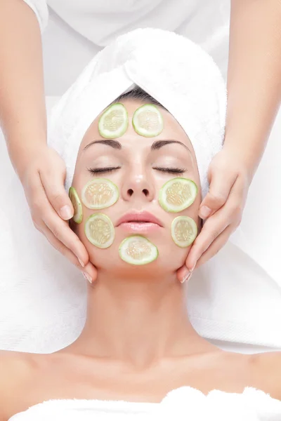 Portrait of young beautiful woman being treated — Stock Photo, Image