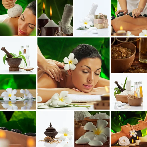 Spa theme photo collage composed of different images Stock Image