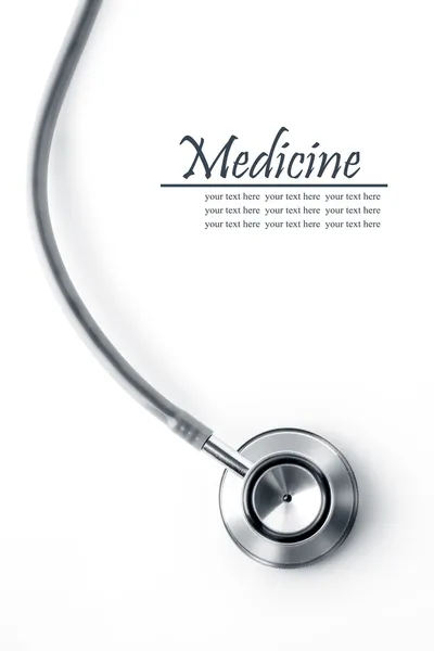 Close up view of grey stethoscope Stock Photo