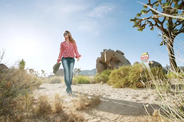 In red shirt — Stock Photo, Image