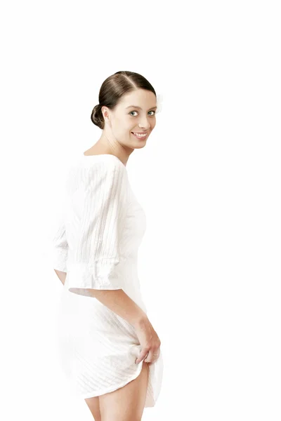 Girl on white — Stock Photo, Image