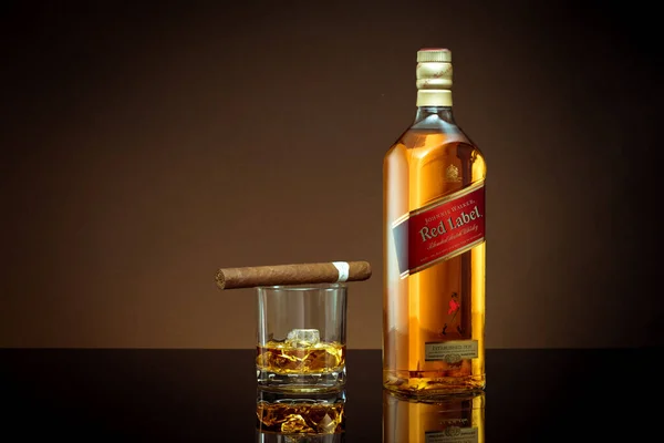 Phuket Tailandia Feb 2021 Johnnie Walker Red Label Mezcló Whisky —  Fotos de Stock
