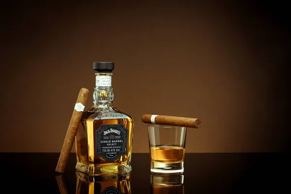 Phuket Thailand Februari 2021 Jack Daniels Mixte Whisky Een Grijze — Stockfoto