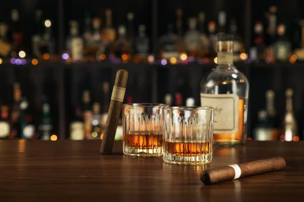 Logos Trademarks Self Made Labels Close View Cigar Bottle Whiskey — 图库照片