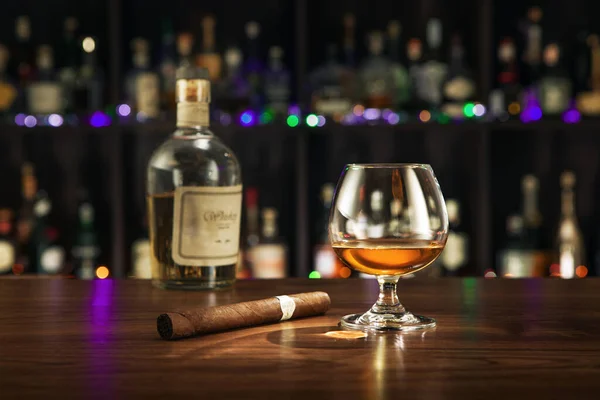 Logos Trademarks Self Made Labels Close View Cigar Bottle Whiskey — Stock Photo, Image