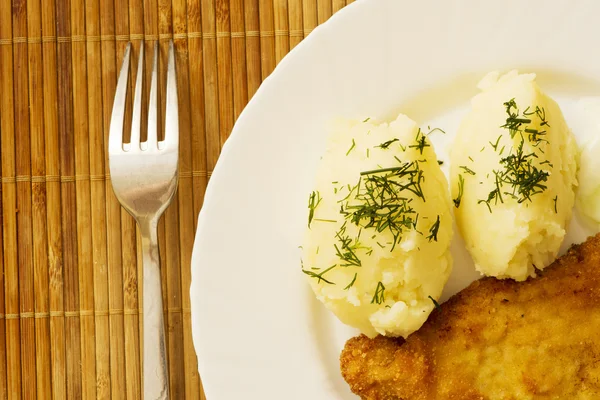 Costeleta de porco com batatas — Fotografia de Stock