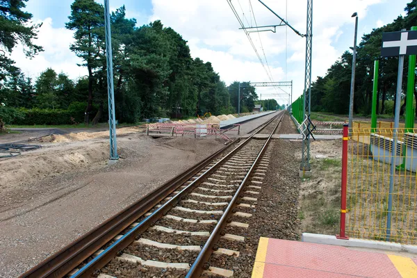 Railway tracks during construction — Stock Photo, Image