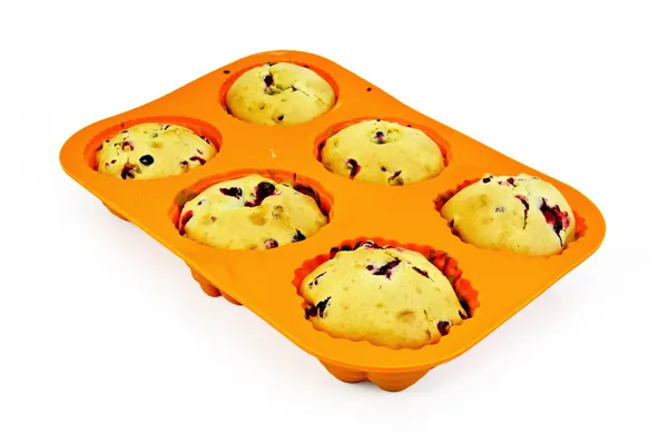 Muffins in silicone molds — Stock Photo, Image