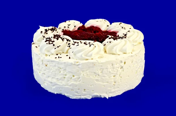 Kuchen mit weißer Sahne und Marmelade — Stockfoto