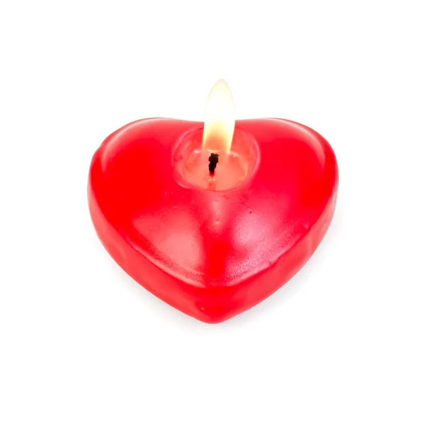 Corações um na forma de velas acesas — Fotografia de Stock