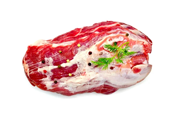 Meat whole piece with pepper and dill — Stock Photo, Image