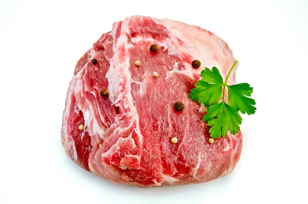 Meat whole piece with pepper and parsley — Stock Photo, Image