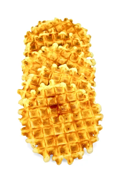 Waffles circle golden — Stock Photo, Image