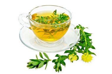 rhodiola rosea bir cam bardak bitkisel çay