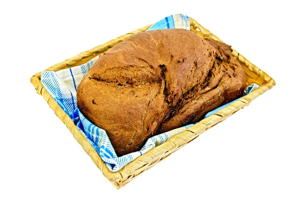 Rye homemade bread in a basket — Stock Photo, Image