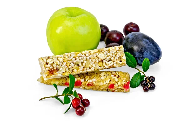 Granola bar com mirtilos e frutas — Fotografia de Stock