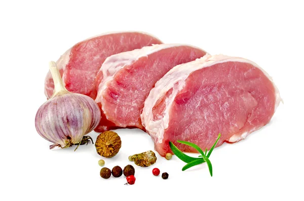 Meat pork slices with spices — Stock Photo, Image