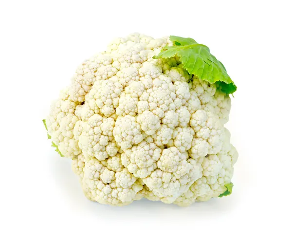 Cauliflower with leaf — Stock Photo, Image