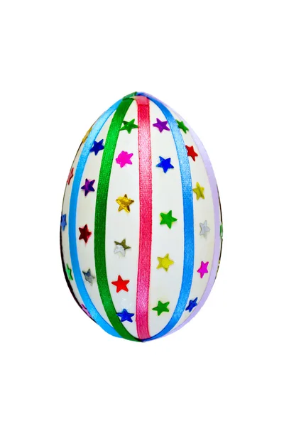 Uovo di Pasqua con nastri e paillettes — Foto Stock