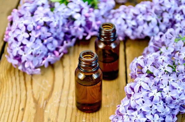 Oil with lilacs on board — Stock Photo, Image
