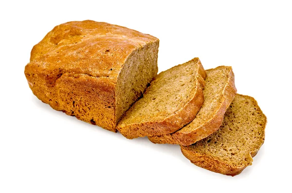Домашний хлеб из ржи, разрезанный на ломтики — стоковое фото