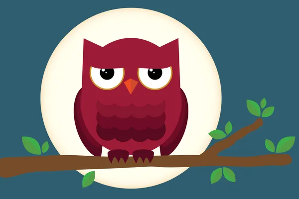 Owl at Night — Stock Vector