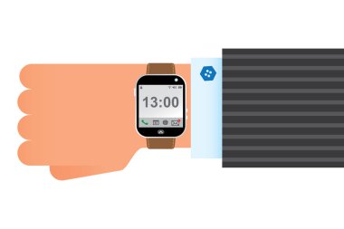 Wristwatch smart clock clipart