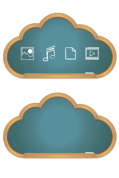 Cloud Computing on Blackboard — Stock Vector