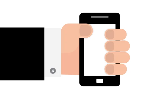 Smartphone en mano — Vector de stock