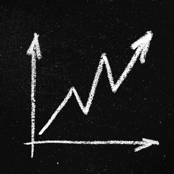 Diagramm an der Tafel — Stockfoto