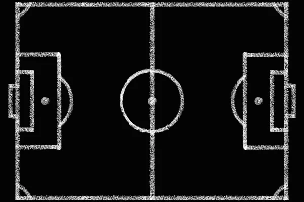 Tableau noir avec un terrain de football — Photo