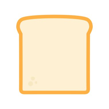 Lezzetli ekmek ikonu. Beyaz arka planda izole edilmiş sandviç için beyaz ekmek dilimi. Vektör illüstrasyonu