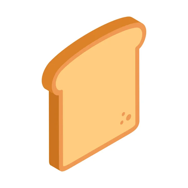 Kawałek Ikony Chleba Isometryczny Chleb Tostowy Ilustracja Wektora Izolowana Białym — Wektor stockowy