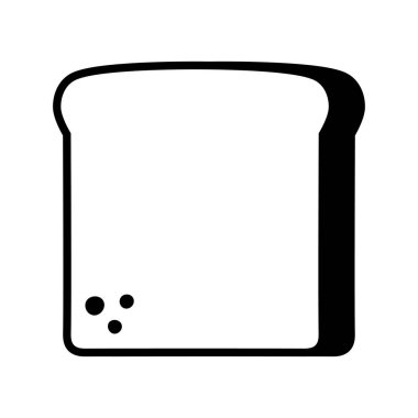 Lezzetli ekmek ikonu. Beyaz arka planda izole edilmiş sandviç için beyaz ekmek dilimi. Vektör illüstrasyonu