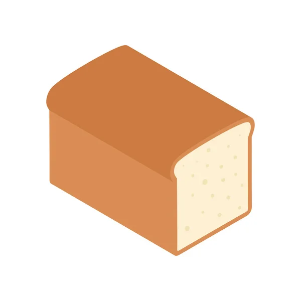 Ikona Izometryczna Chleba Wyizolowana Białym Tle Tosty Chlebowe Wektor Płaska — Wektor stockowy