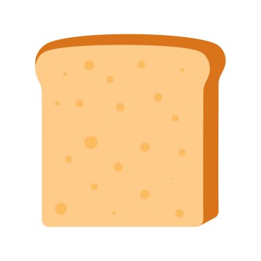 Lezzetli ekmek ikonu. Beyaz arka planda izole edilmiş sandviç için beyaz ekmek dilimi. Vektör illüstrasyonu