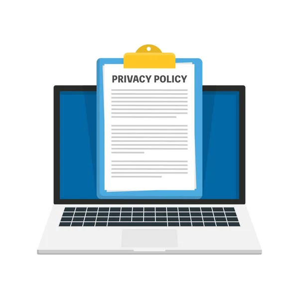 Polityka Prywatności Chronię Twoją Prywatność Koncepcja Komputerowej Ochrony Danych Ilustracja — Wektor stockowy