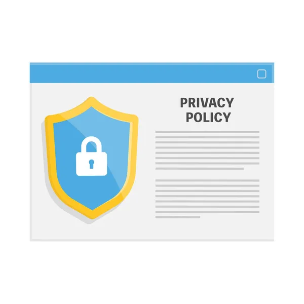 Política Privacidad Acceso Datos Seguridad Contrato Con Información Protección Icono — Archivo Imágenes Vectoriales