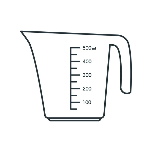 Icône Mesure Tasse Sur Fond Blanc Tasse Mesurer Avec Poignée — Image vectorielle