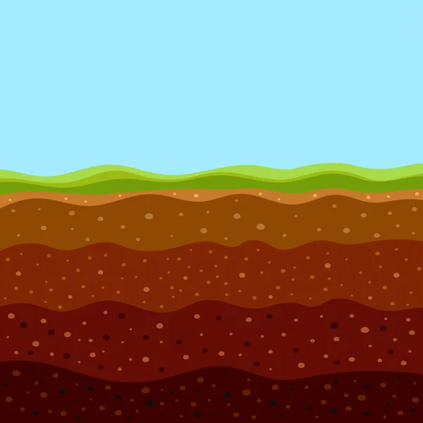 Поверхневі Горизонти Верхній Шар Структури Землі Сумішшю Органічних Речовин Мінералів — стоковий вектор