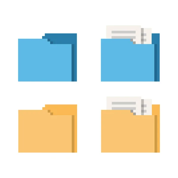 Набір Комп Ютерних Тек Піктограма Текою Безпечного Зберігання Документів Файлів — стоковий вектор