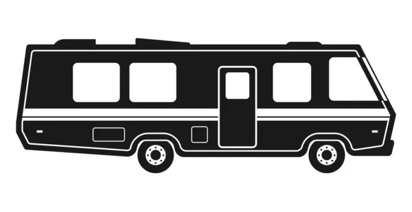 Camper Icono Autocaravana Casa Sobre Ruedas Coche Para Viajes Turismo — Vector de stock